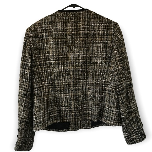 Jones New York collection wool acrylic blend black and gold blazer - Picture 2 of 10